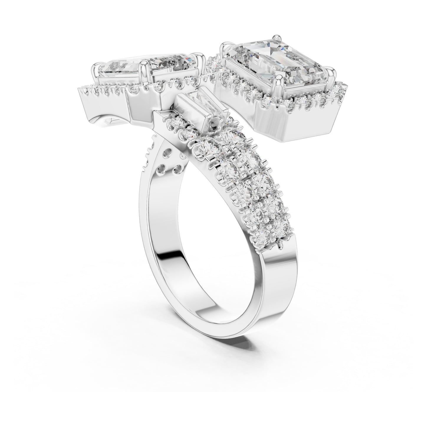 Vera 1 Carat Emerald Lab Grown Diamond Toi et Moi Ring
