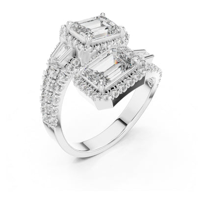 Vera 1 Carat Emerald Lab Grown Diamond Toi et Moi Ring