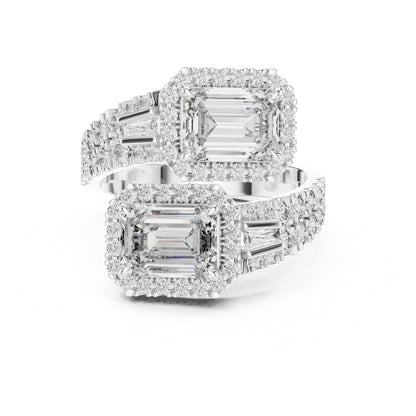Vera 1 Carat Emerald Lab Grown Diamond Toi et Moi Ring
