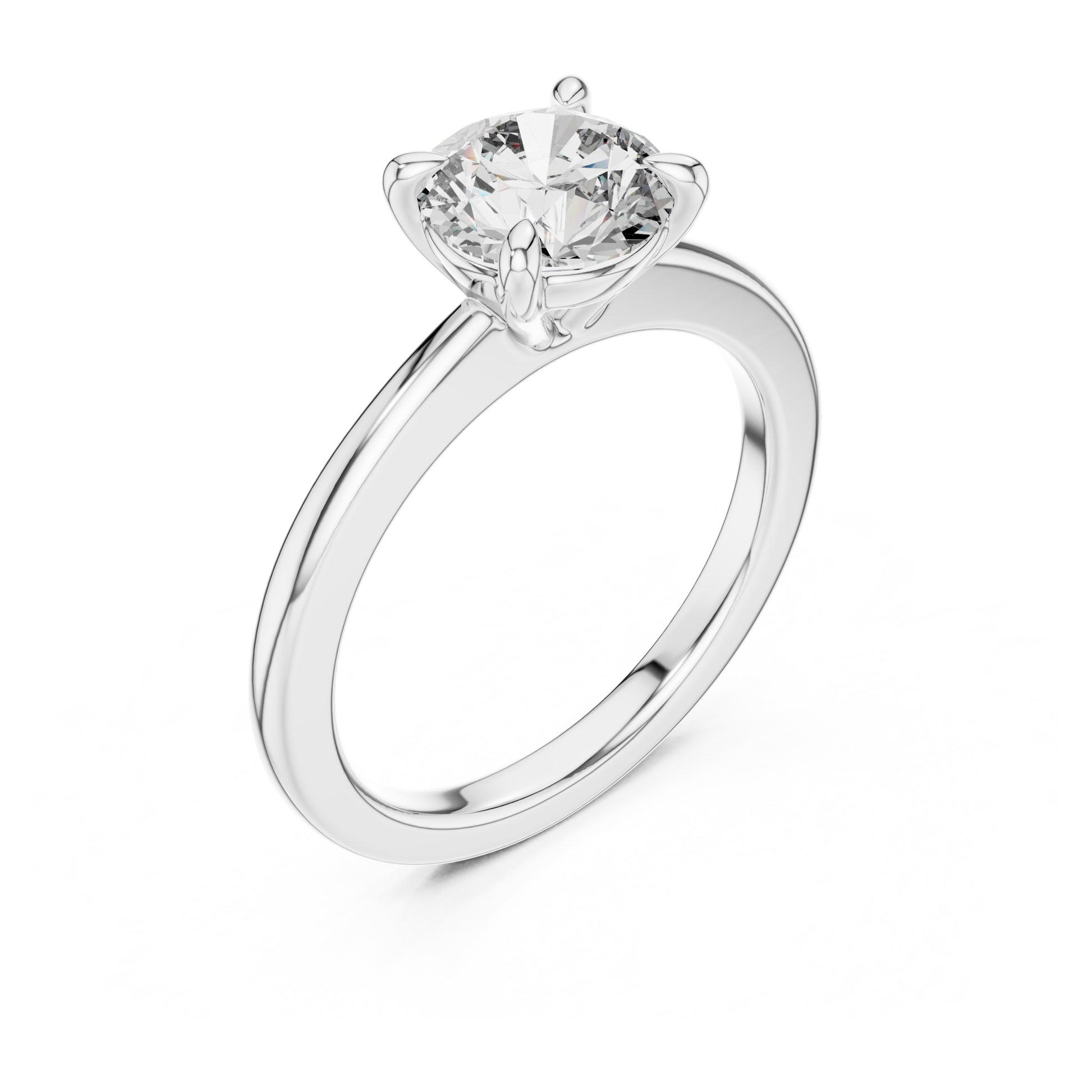 Clara 1.5 Carat Round Lab Grown Diamond Claw Solitaire Engagement Ring