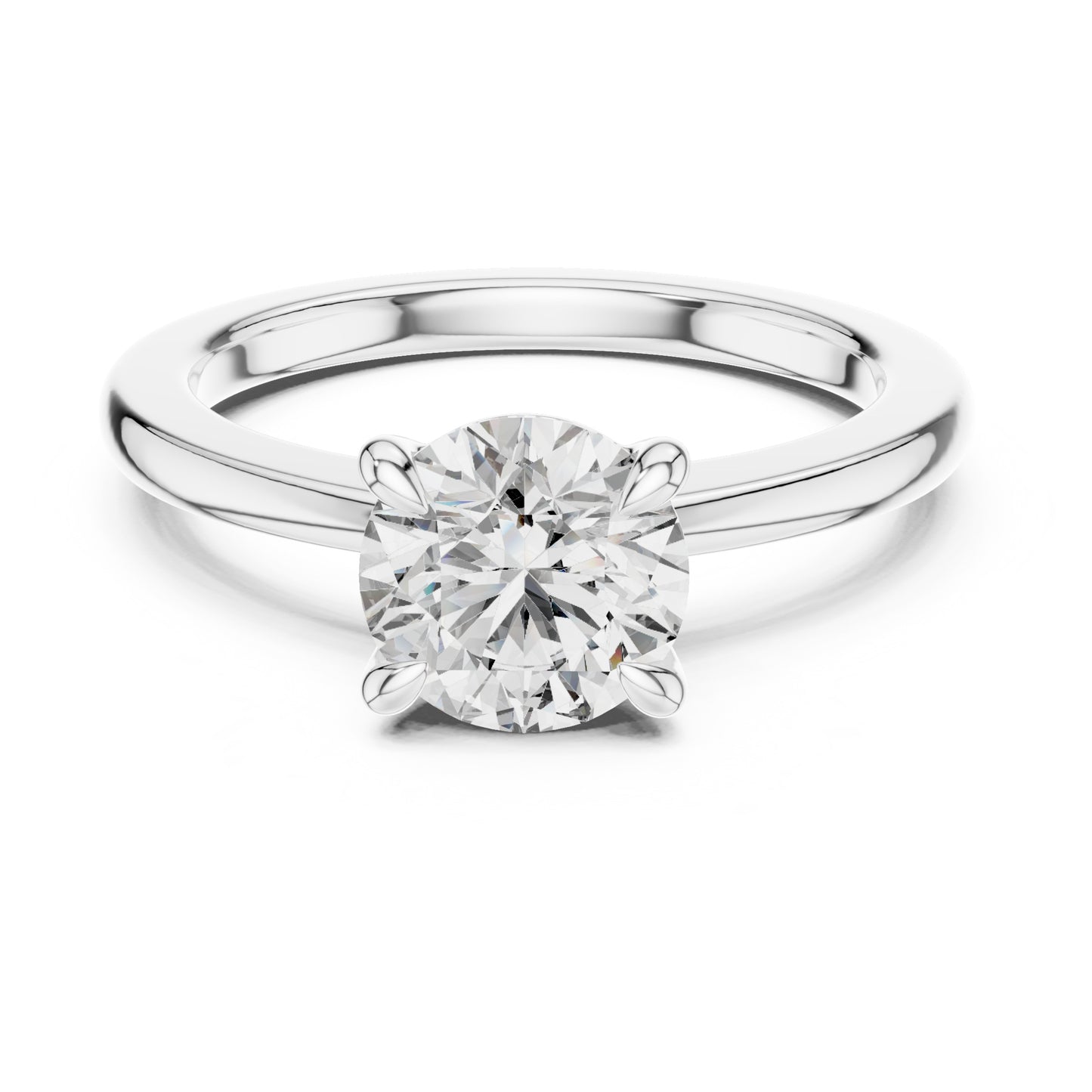 Clara 1.5 Carat Round Lab Grown Diamond Claw Solitaire Engagement Ring