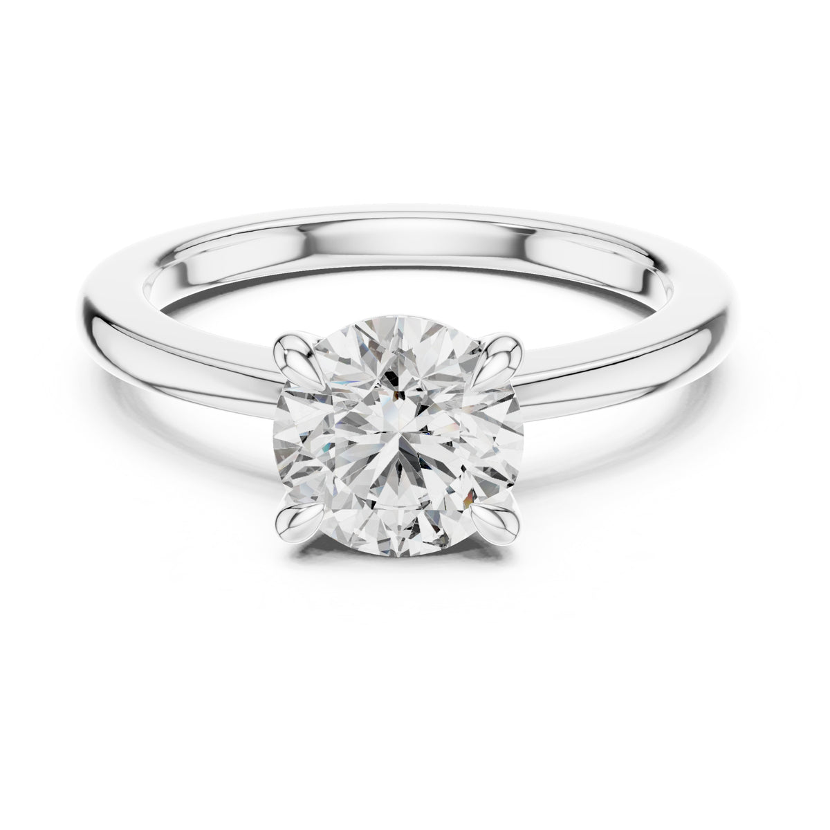 Clara 1.5 Carat Round Lab Grown Diamond Claw Solitaire Engagement Ring
