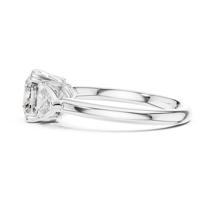 Sienna 1.5 Carat Trillion Lab Grown Diamond Slim Three Stone Ring