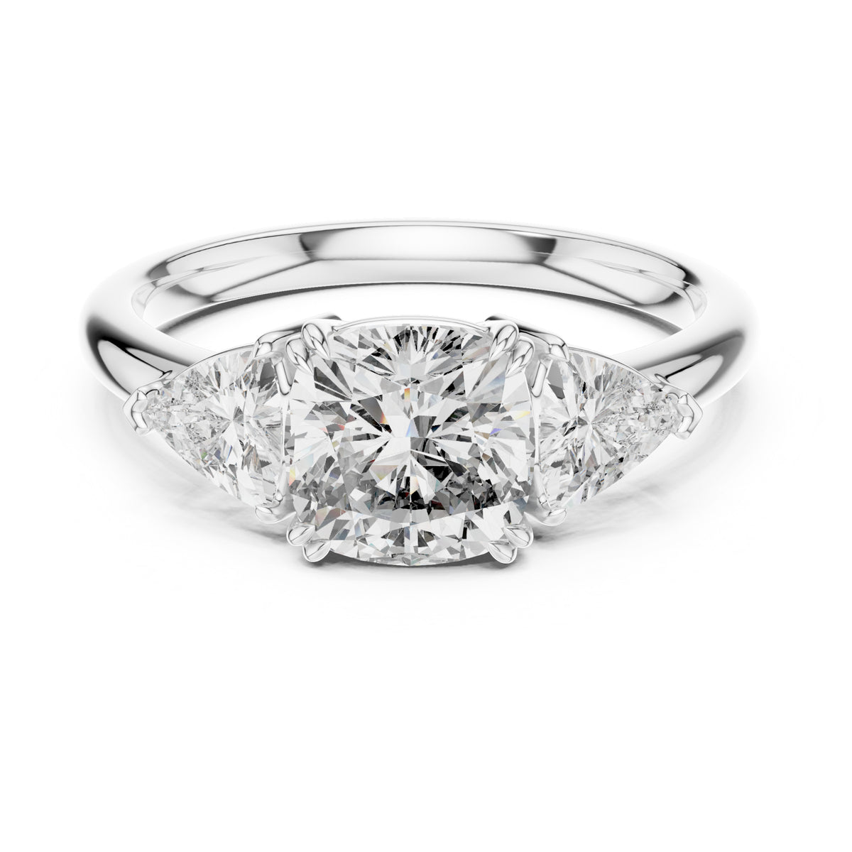 Sienna 1.5 Carat Trillion Lab Grown Diamond Slim Three Stone Ring