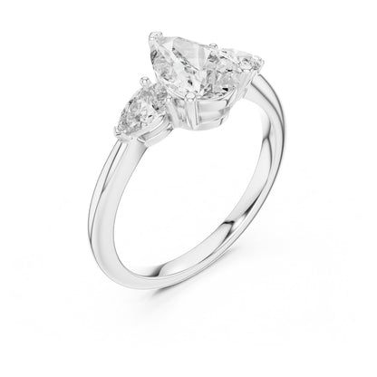 Sienna 1 Carat Pear Lab Grown Diamond Graduated Three Stone Ring
