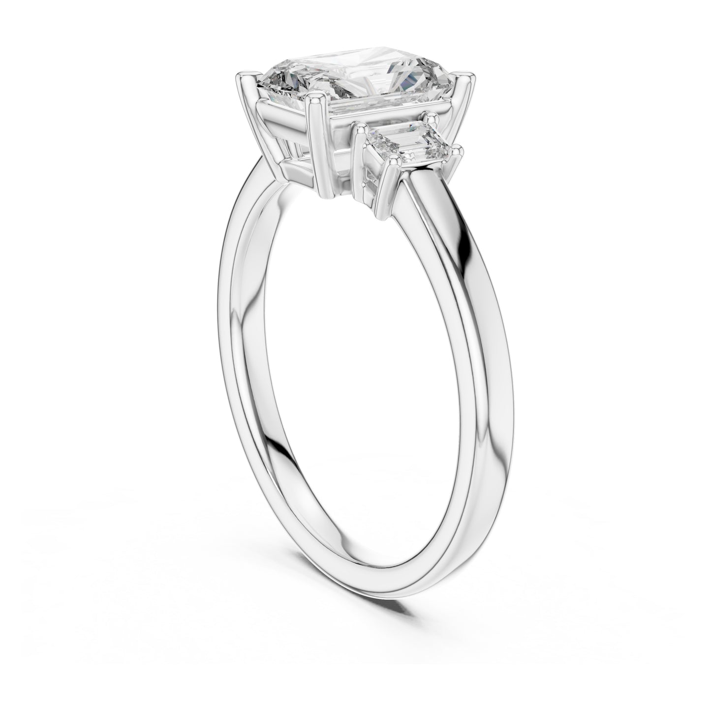 Vera 1.5 Carat Radiant Lab Grown Diamond Three Stone Ring