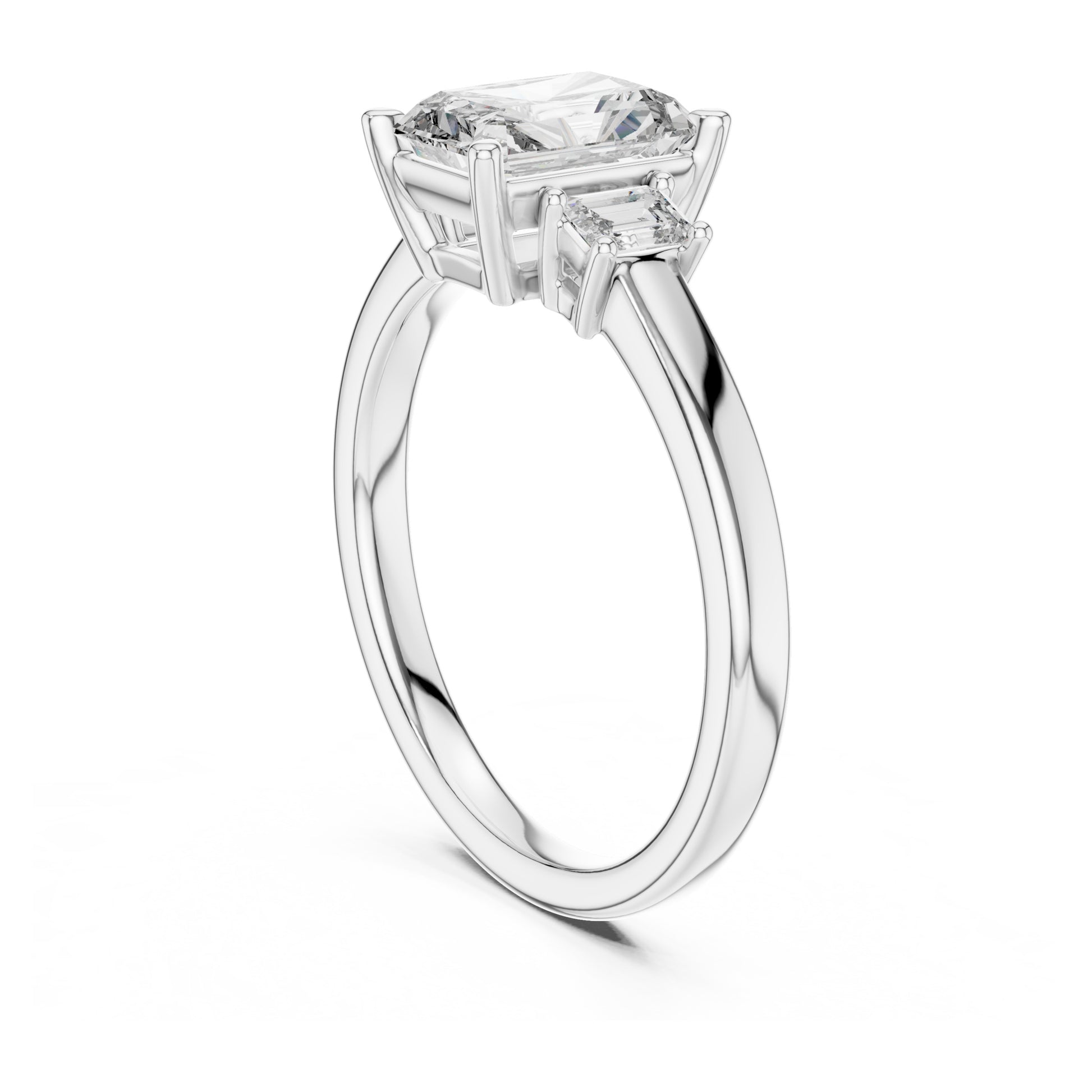Vera 1.5 Carat Radiant Lab Grown Diamond Three Stone Ring