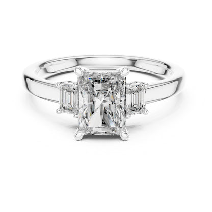 Vera 1.5 Carat Radiant Lab Grown Diamond Three Stone Ring