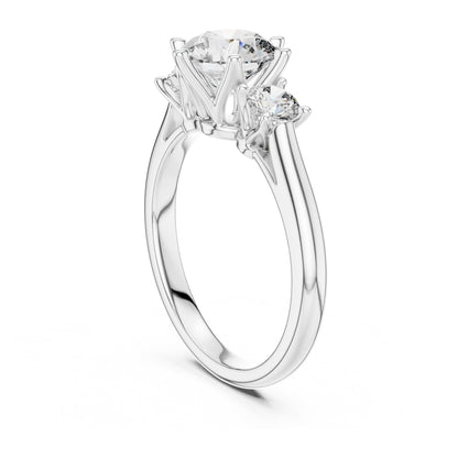 Sienna 1 Carat Round Lab Grown Diamond Three Stone Ring