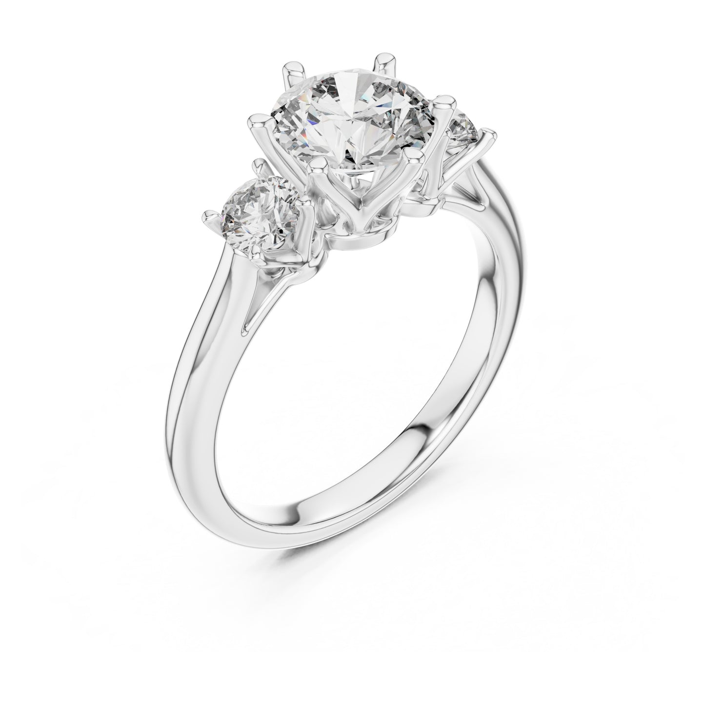 Sienna 1 Carat Round Lab Grown Diamond Three Stone Ring