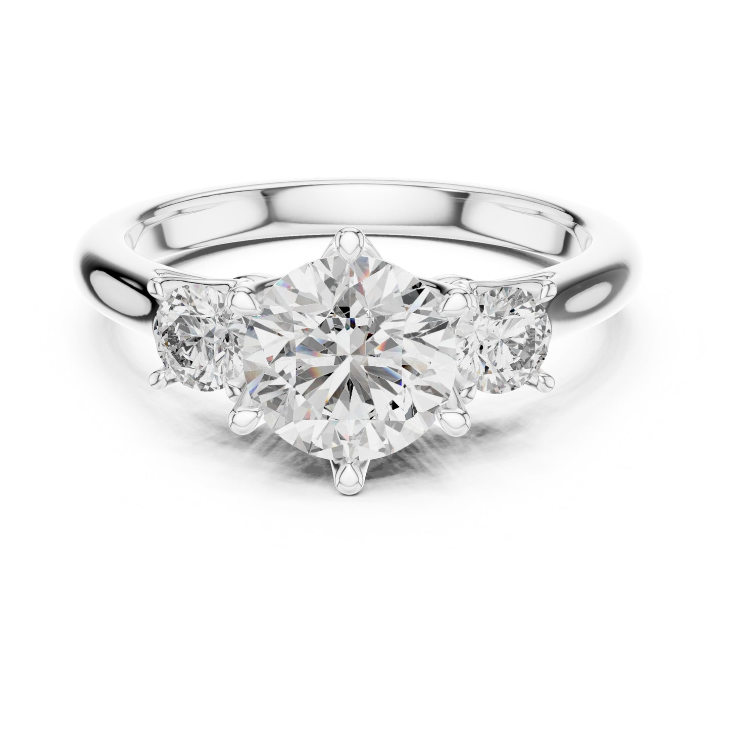 Sienna 1 Carat Round Lab Grown Diamond Three Stone Ring