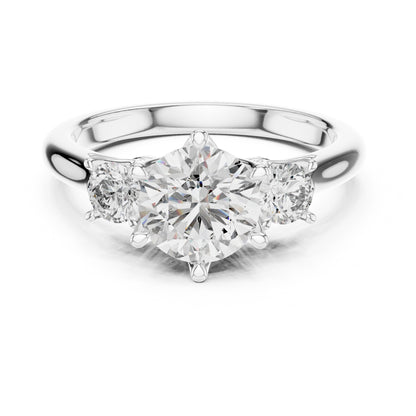 Sienna 1 Carat Round Lab Grown Diamond Three Stone Ring