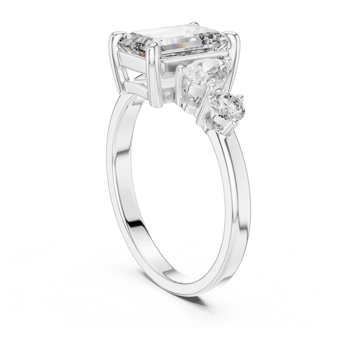Vera 2 Carat Round Lab Grown Diamond Two Stone Three Stone Ring