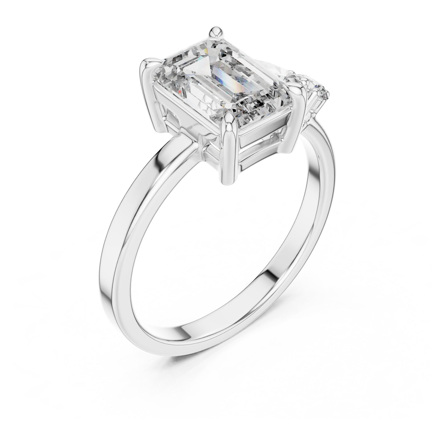Vera 2 Carat Round Lab Grown Diamond Two Stone Three Stone Ring