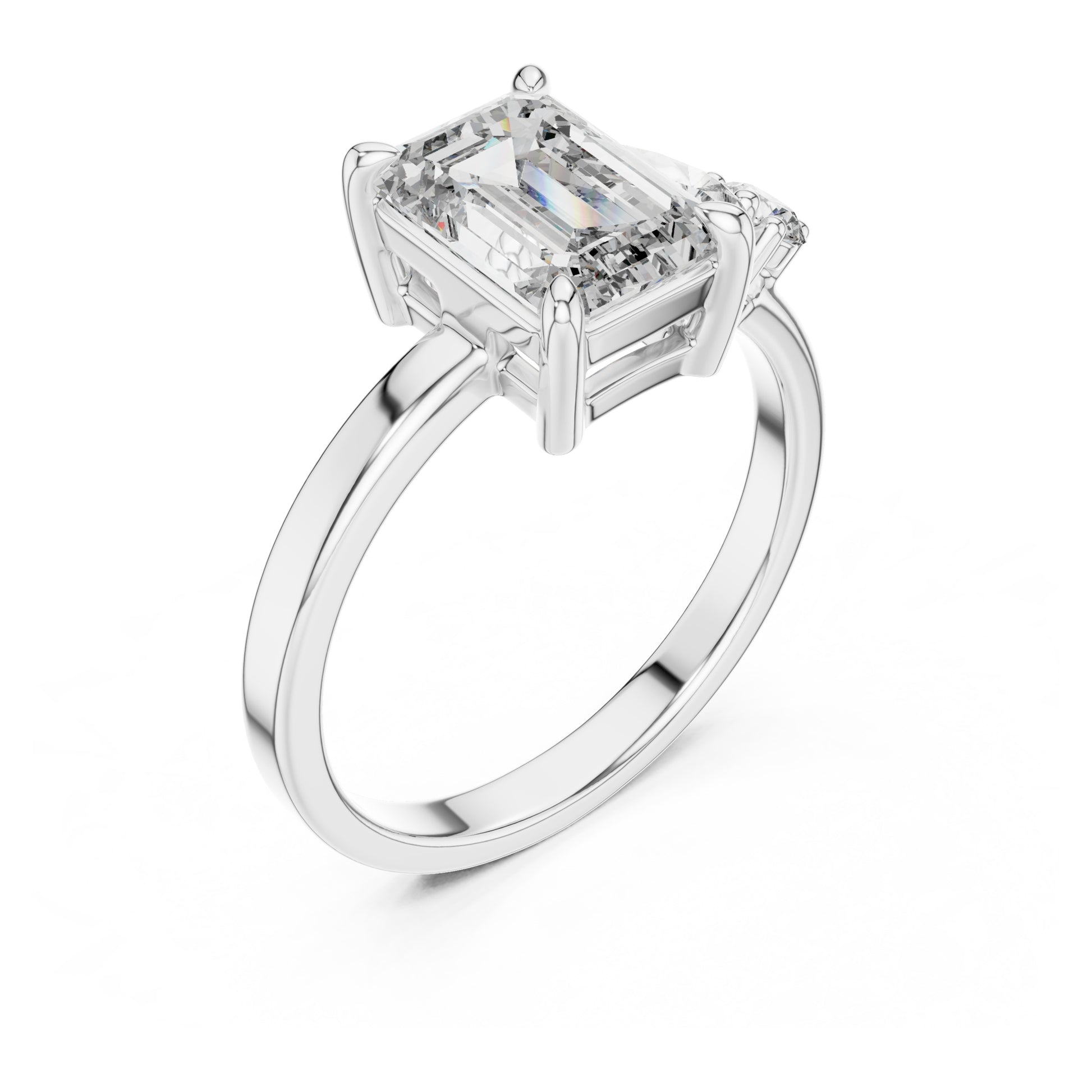 Vera 2 Carat Round Lab Grown Diamond Two Stone Three Stone Ring