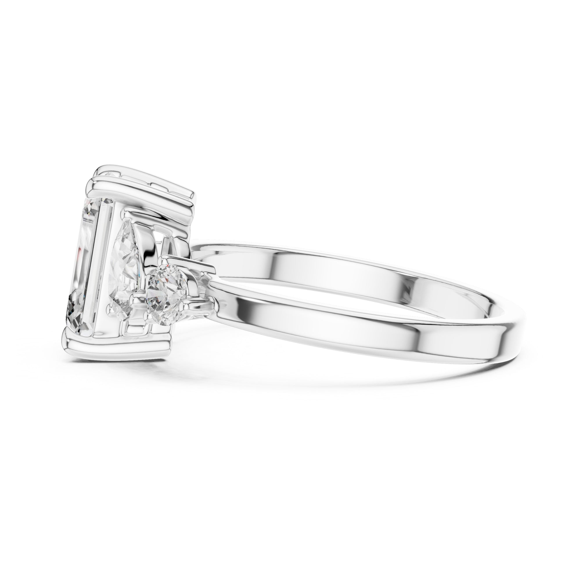 Vera 2 Carat Round Lab Grown Diamond Two Stone Three Stone Ring