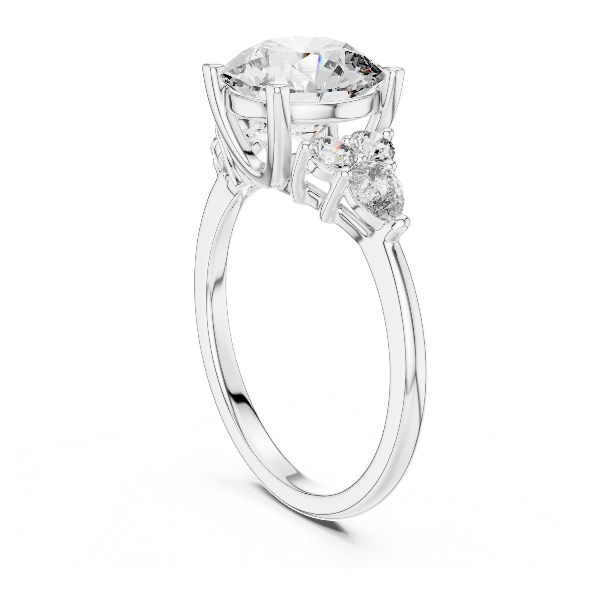 Sienna 2 Carat Round Lab Grown Diamond Pear Engagement Ring