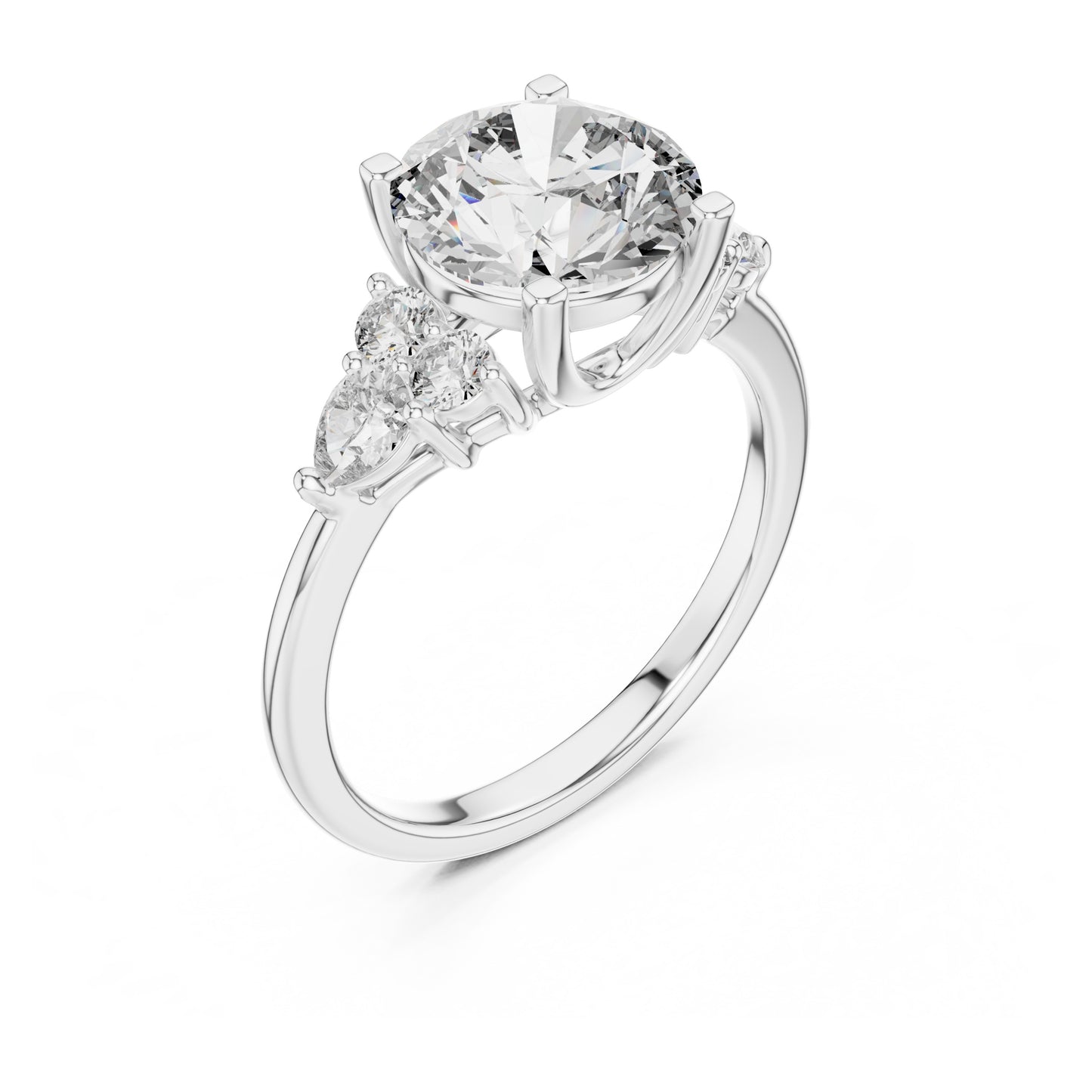 Sienna 2 Carat Round Lab Grown Diamond Pear Engagement Ring