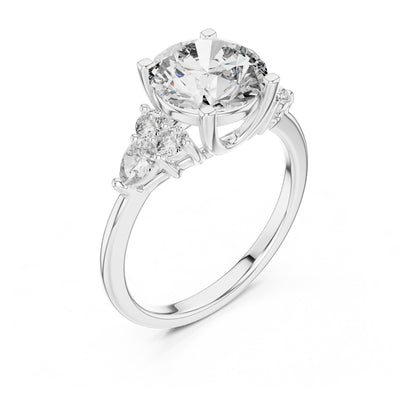 Sienna 2 Carat Round Lab Grown Diamond Pear Engagement Ring