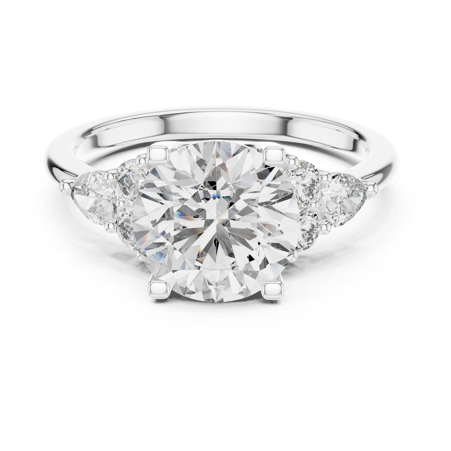 Sienna 2 Carat Round Lab Grown Diamond Pear Engagement Ring