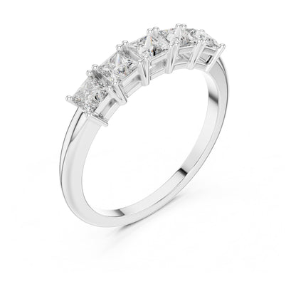 Vera 0.50ct Princess Lab Grown Diamond Half Eternity Ring