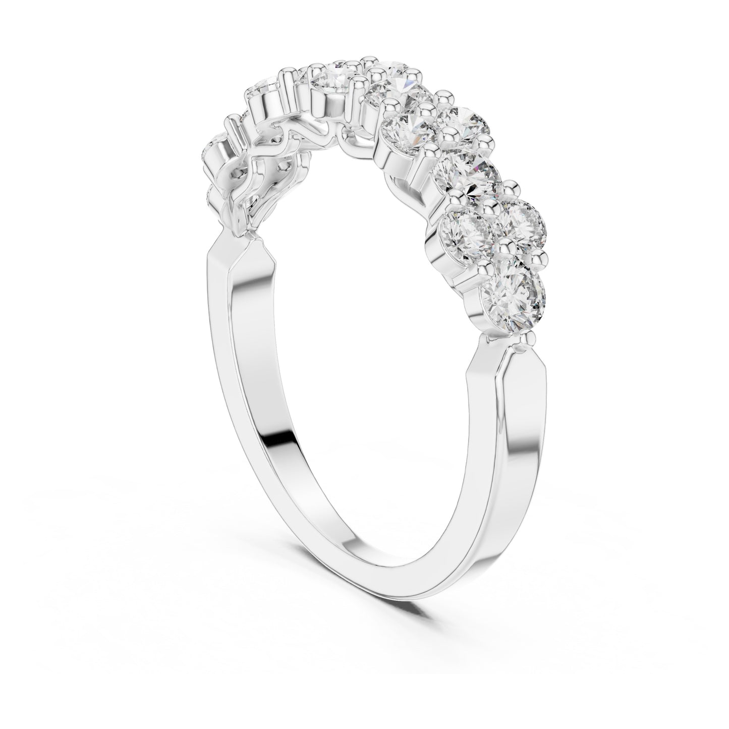 Aurora 1 Carat Round Lab Grown Diamond Half Eternity Ring