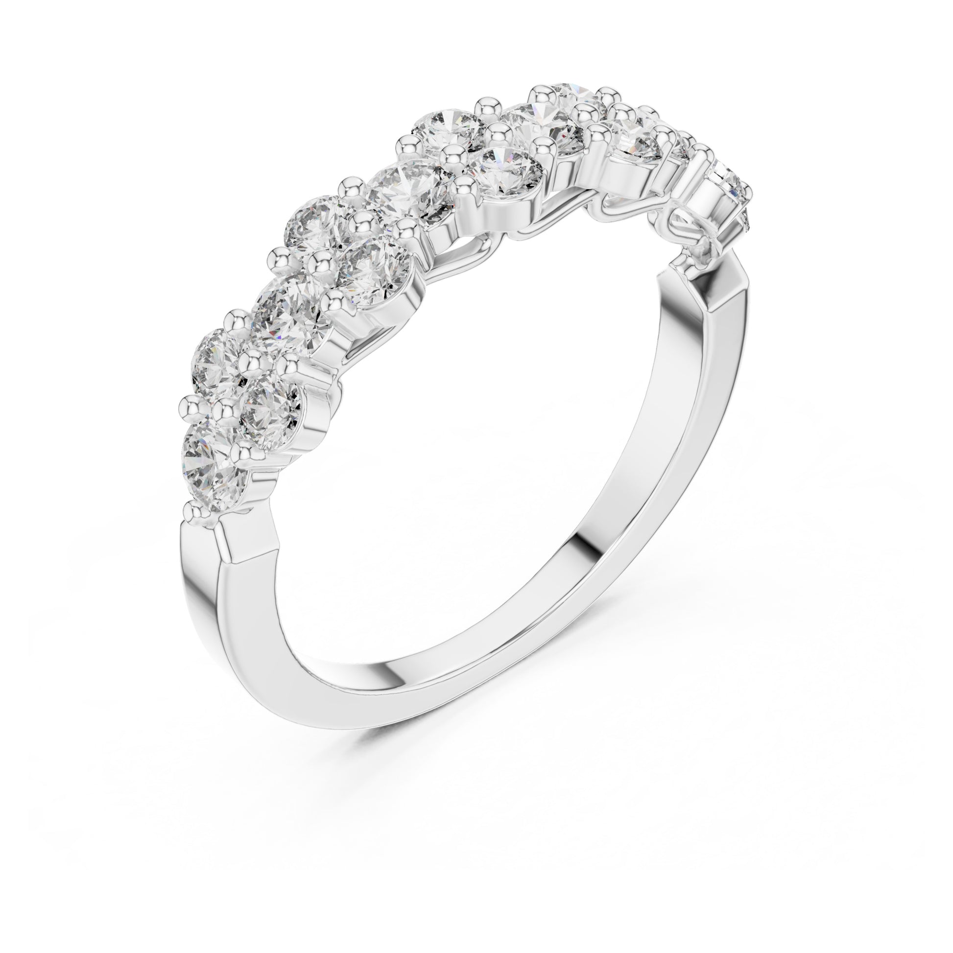 Aurora 1 Carat Round Lab Grown Diamond Half Eternity Ring