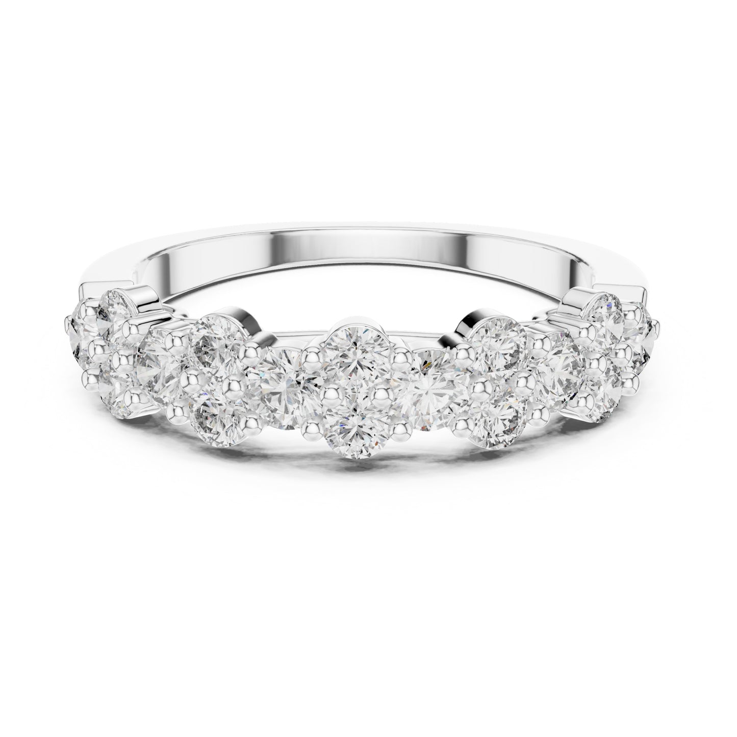 Aurora 1 Carat Round Lab Grown Diamond Half Eternity Ring