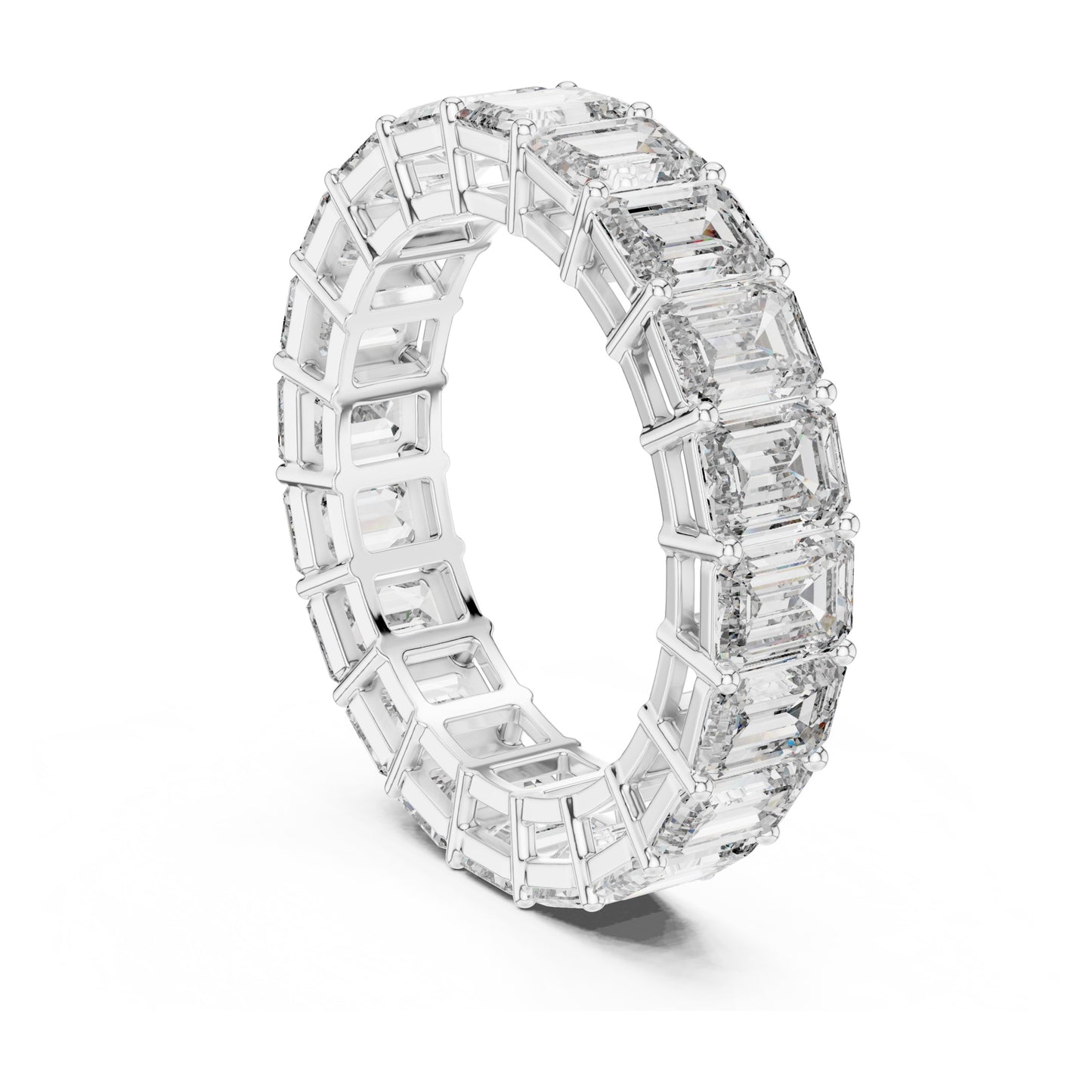 Aurora 6 Carat Emerald Lab Grown Diamond Collet Eternity Ring