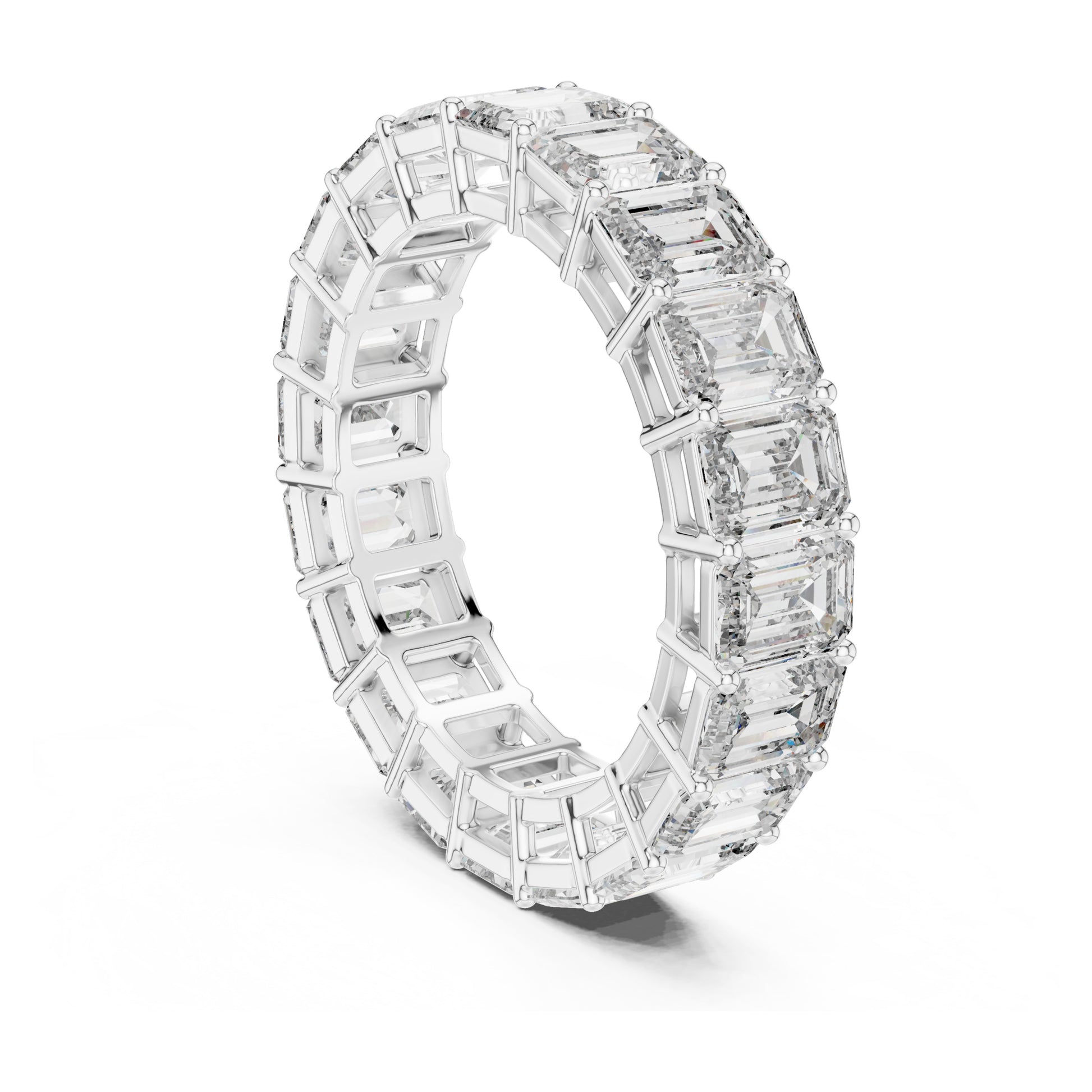 Aurora 6 Carat Emerald Lab Grown Diamond Collet Eternity Ring