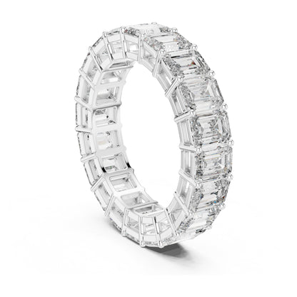 Aurora 6 Carat Emerald Lab Grown Diamond Collet Eternity Ring