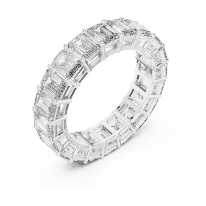 Aurora 6 Carat Emerald Lab Grown Diamond Collet Eternity Ring