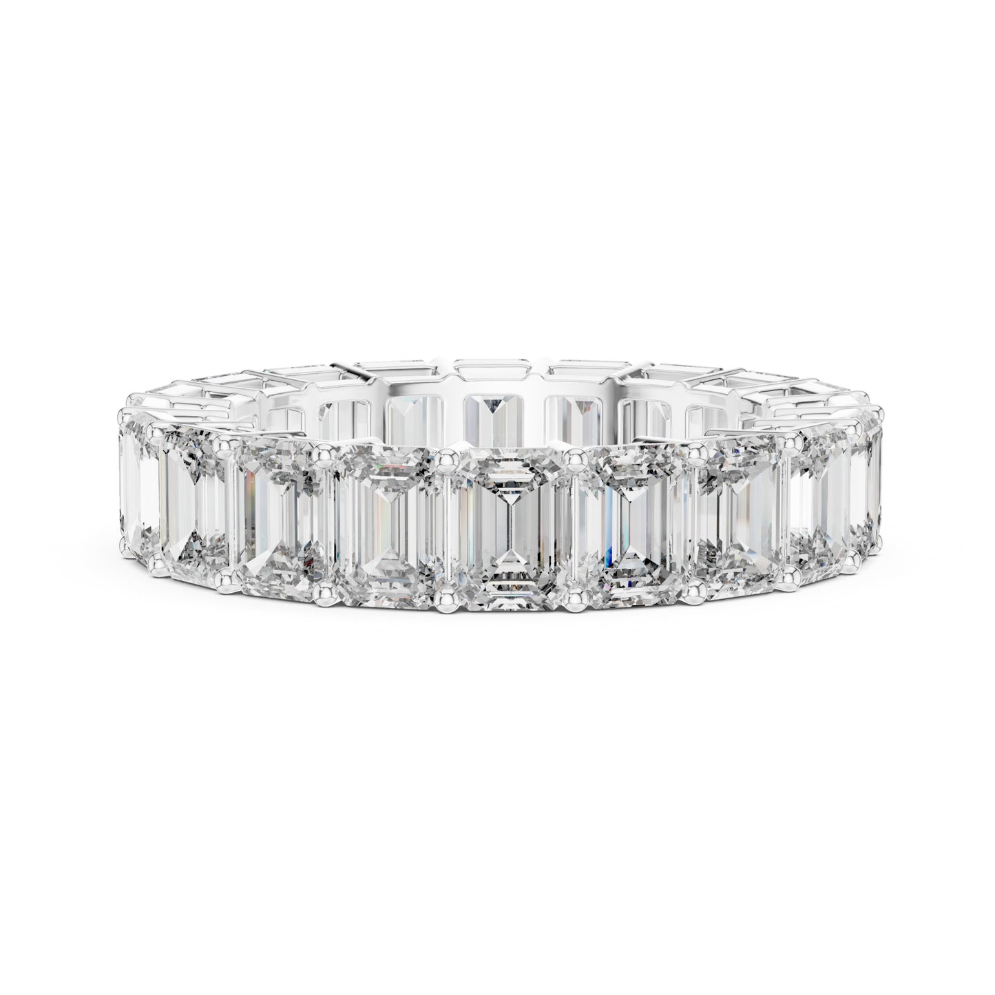 Aurora 6 Carat Emerald Lab Grown Diamond Collet Eternity Ring