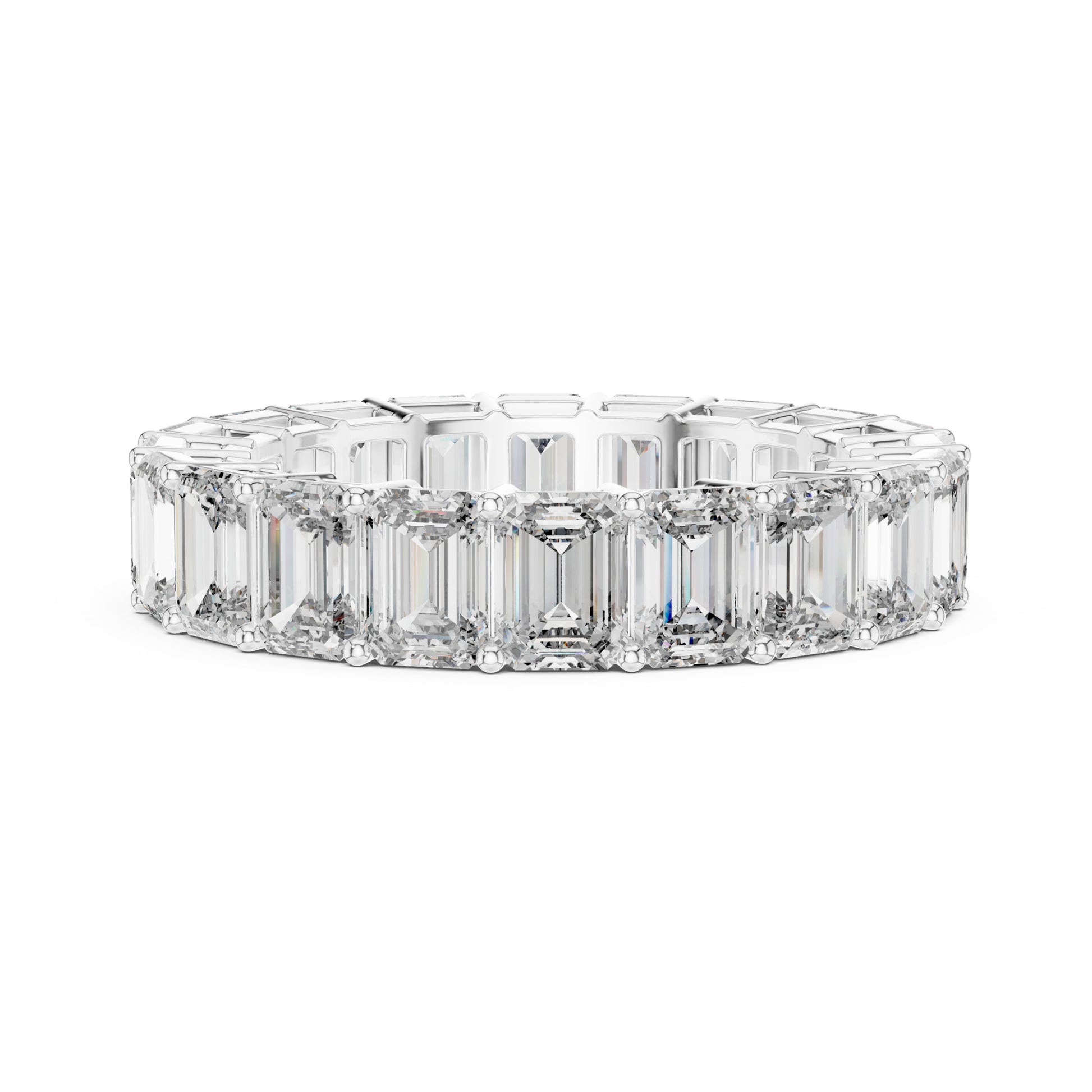Aurora 6 Carat Emerald Lab Grown Diamond Collet Eternity Ring