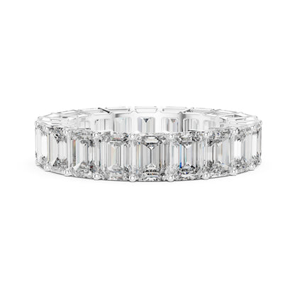 Aurora 6 Carat Emerald Lab Grown Diamond Collet Eternity Ring