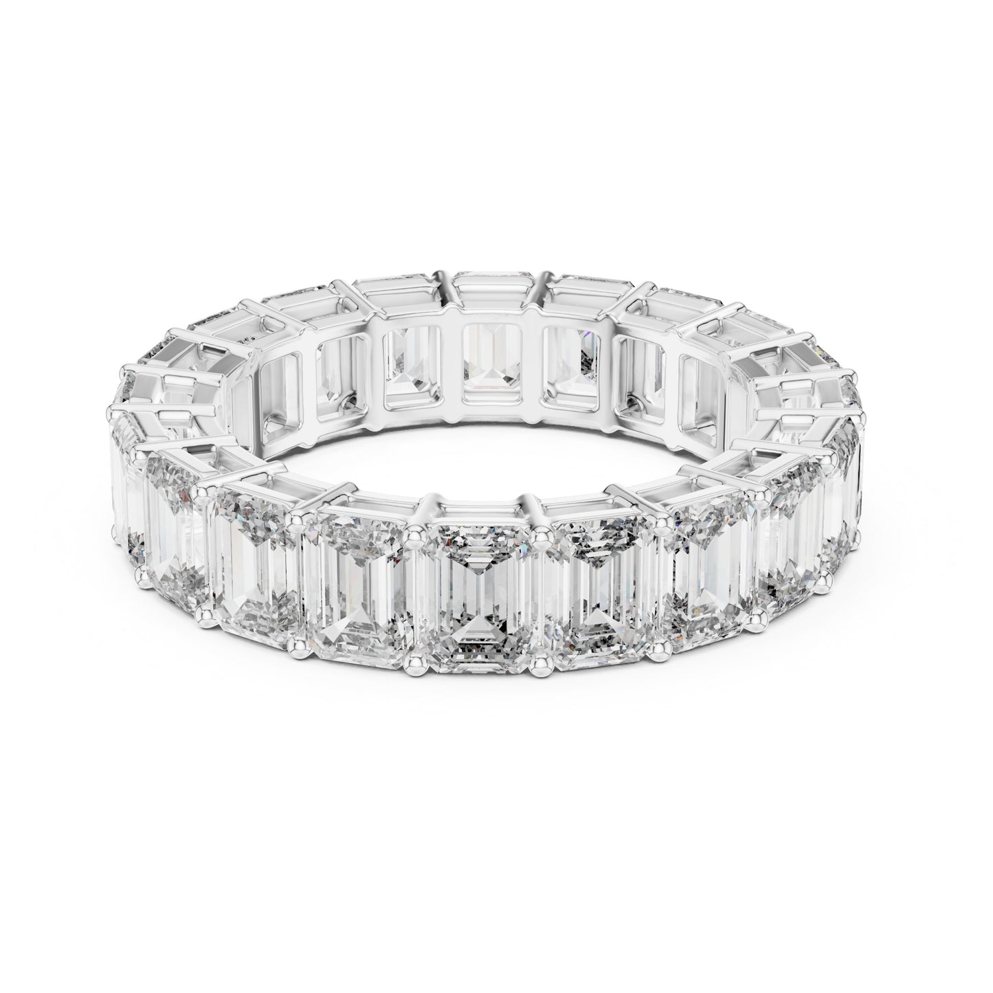 Aurora 6 Carat Emerald Lab Grown Diamond Collet Eternity Ring