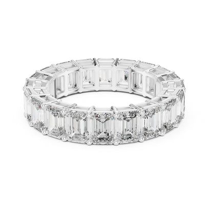 Aurora 6 Carat Emerald Lab Grown Diamond Collet Eternity Ring