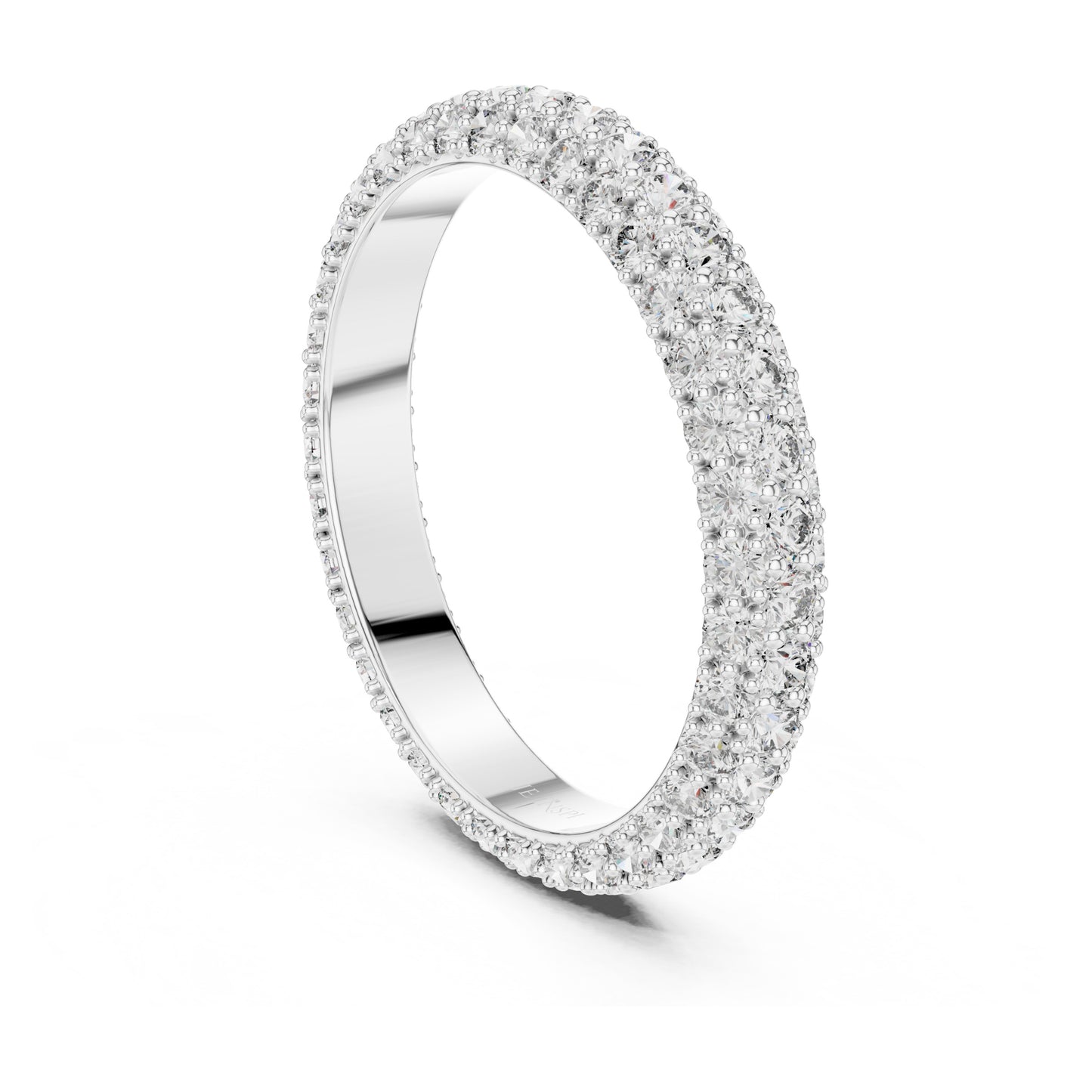 Aurora 1.5 Carat Round Lab Grown Diamond Domed Eternity Ring
