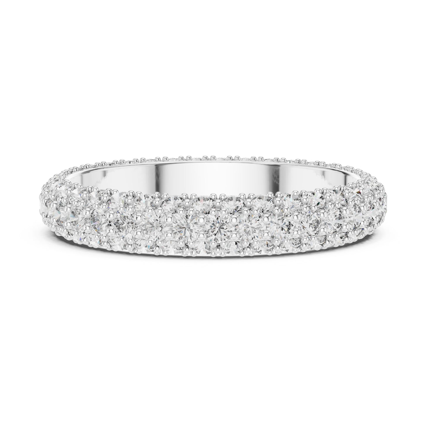 Aurora 1.5 Carat Round Lab Grown Diamond Domed Eternity Ring