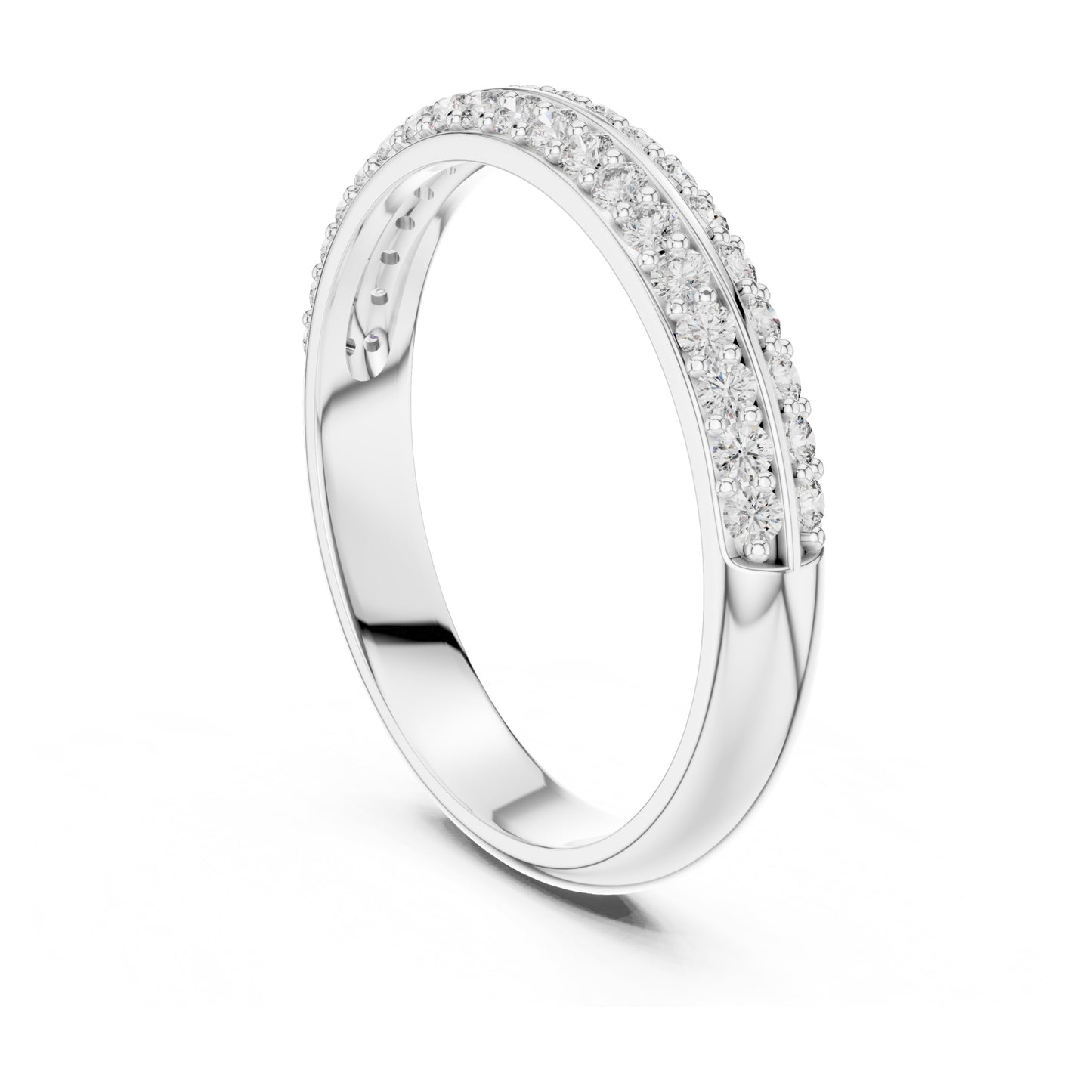 Aurora 0.33ct Round Lab Grown Diamond Domed Wedding Band