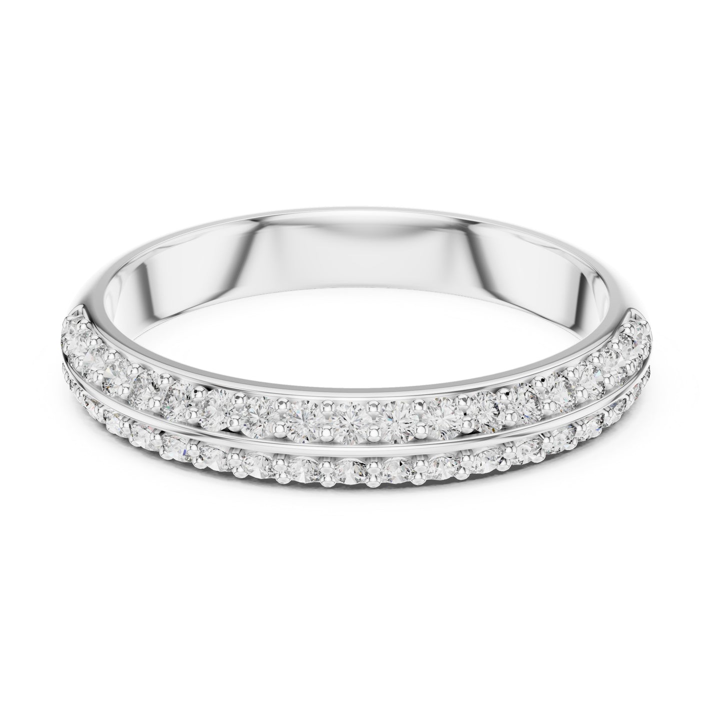 Aurora 0.33ct Round Lab Grown Diamond Domed Wedding Band