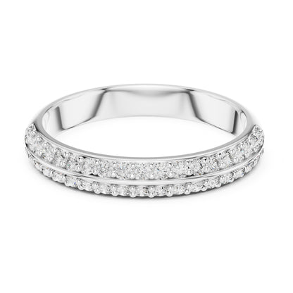 Aurora 0.33ct Round Lab Grown Diamond Domed Wedding Band