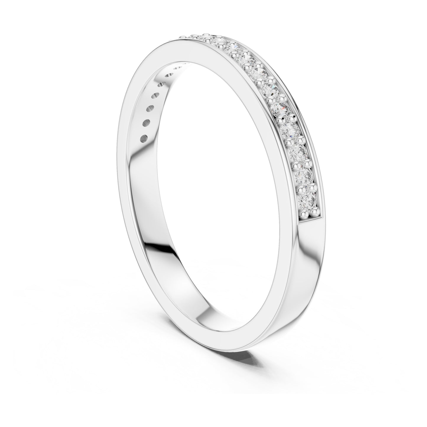 Aurora Round Lab Grown Diamond Pave Half Eternity Ring