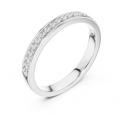 Aurora Round Lab Grown Diamond Pave Half Eternity Ring