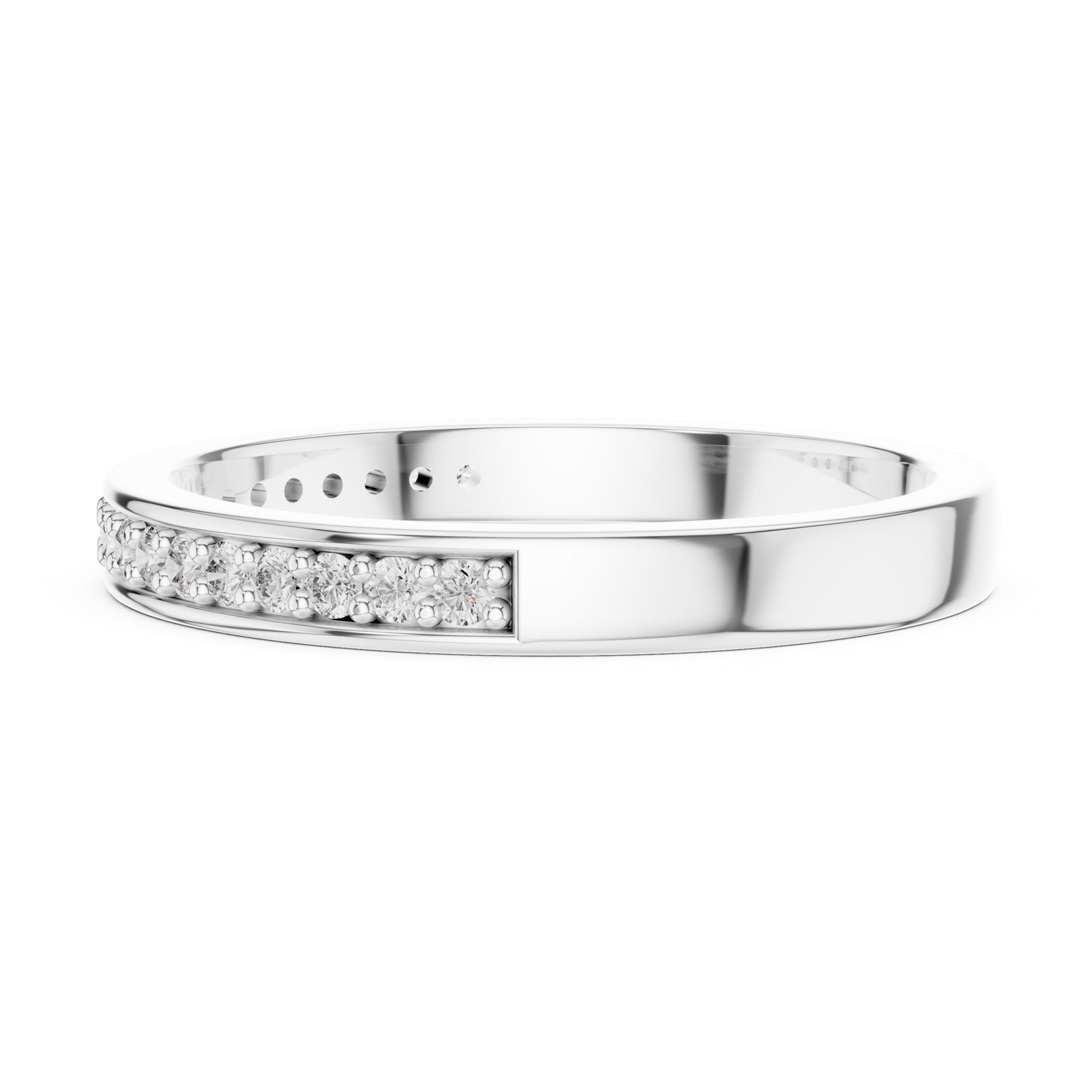 Aurora Round Lab Grown Diamond Pave Half Eternity Ring