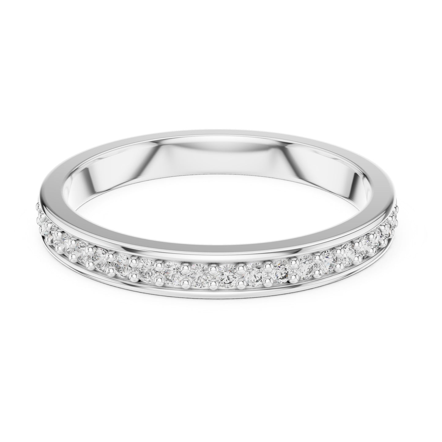 Aurora Round Lab Grown Diamond Pave Half Eternity Ring