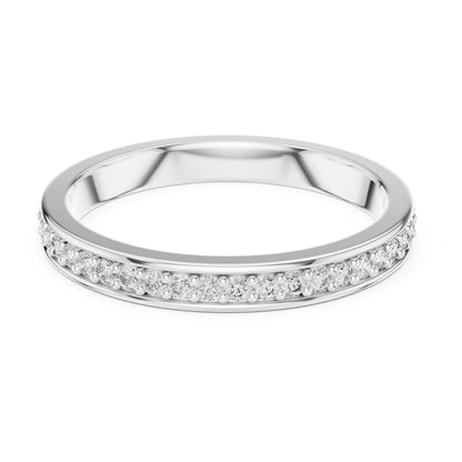 Aurora Round Lab Grown Diamond Pave Half Eternity Ring
