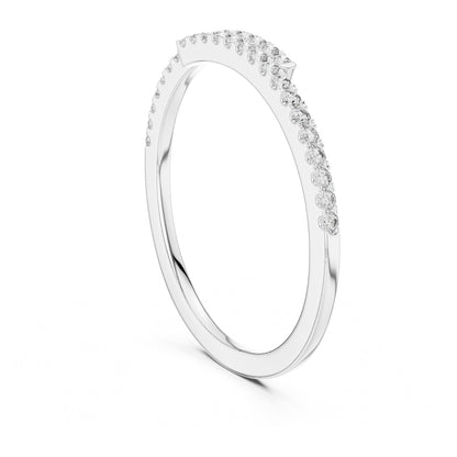 Aurora Round Lab Grown Diamond Double Row Half Eternity Ring