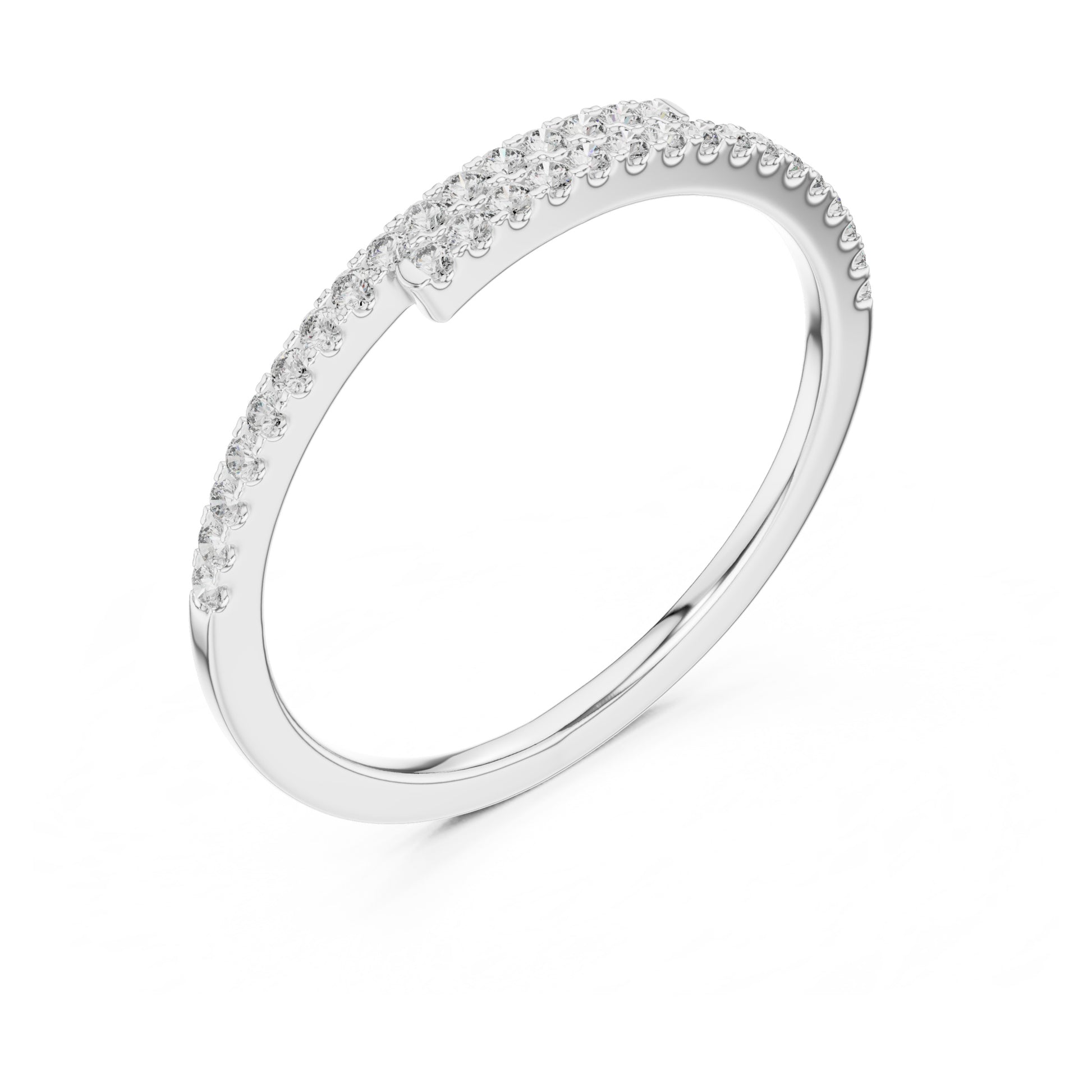 Aurora Round Lab Grown Diamond Double Row Half Eternity Ring