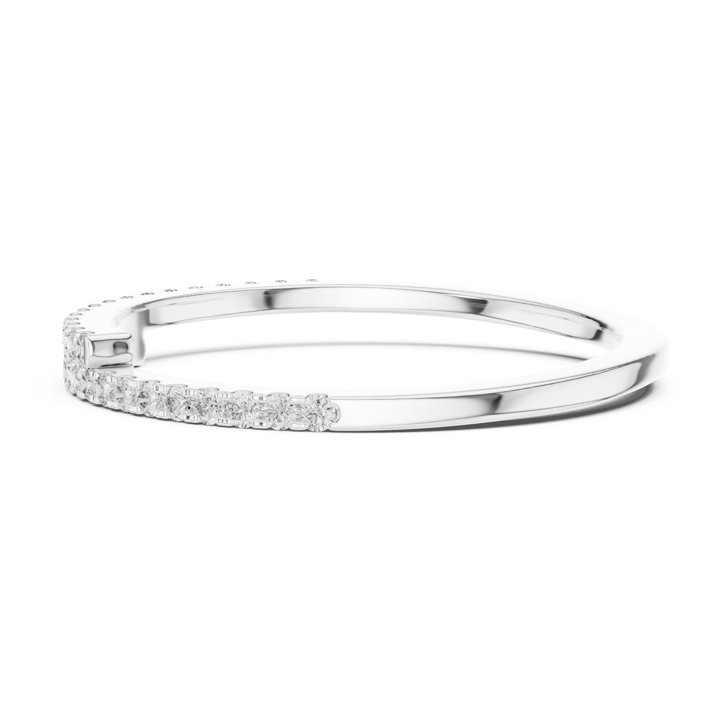 Aurora Round Lab Grown Diamond Double Row Half Eternity Ring
